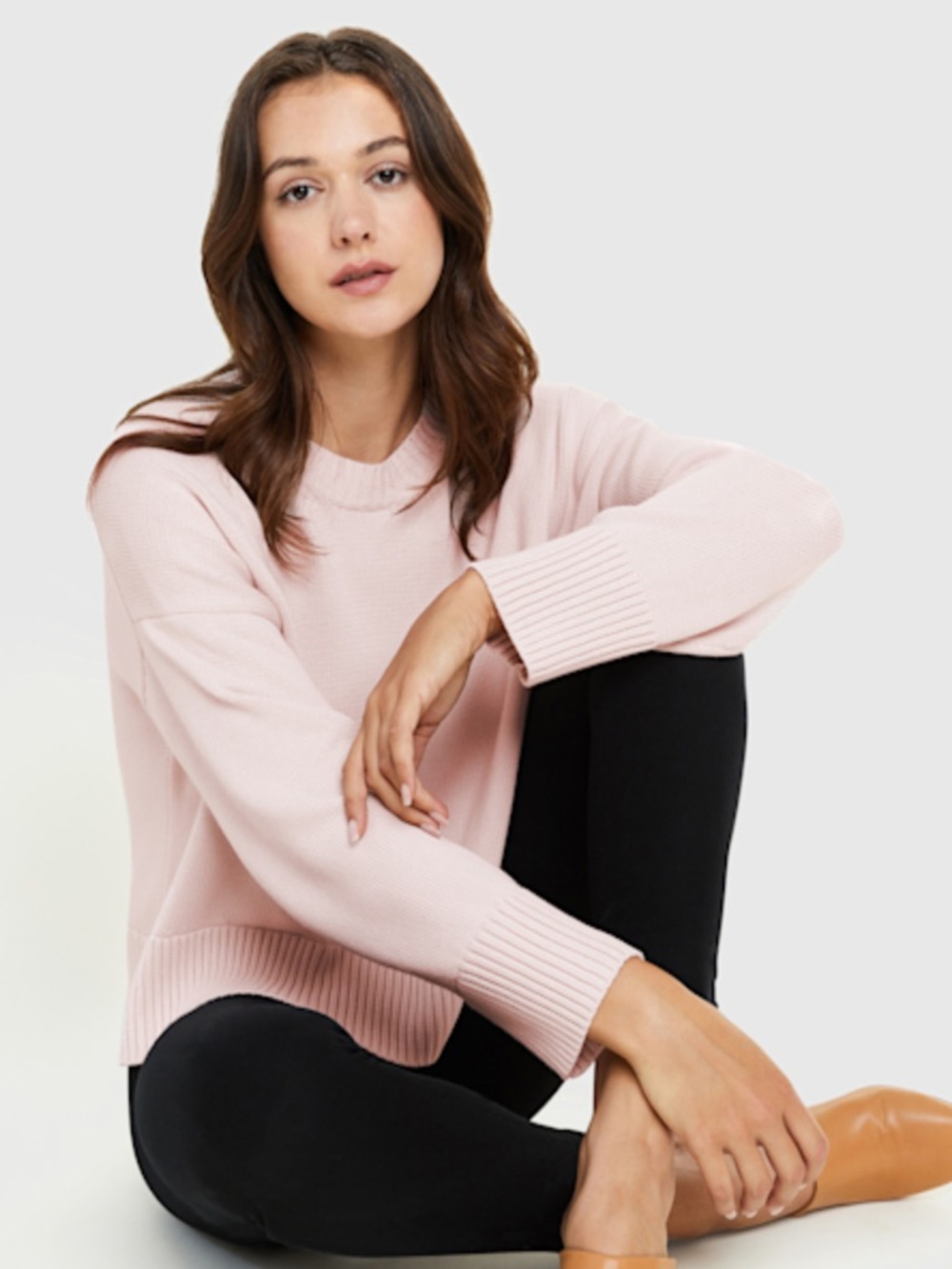 Quince Crewneck Sweater - Light pink